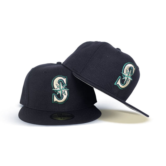 Navy Blue Seattle Mariners Gray Bottom New Era 59Fifty True Authentic On Field Fitted