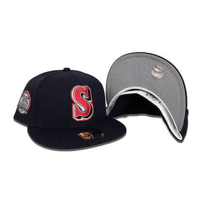 Navy Blue Seattle Mariners Gray Bottom 35th Anniversary Side Patch New Era 59Fifty Fitted