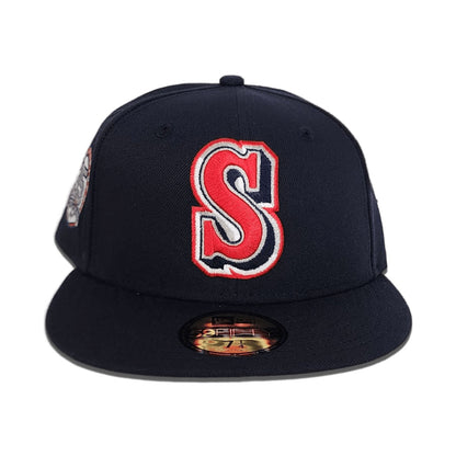 Navy Blue Seattle Mariners Gray Bottom 35th Anniversary Side Patch New Era 59Fifty Fitted