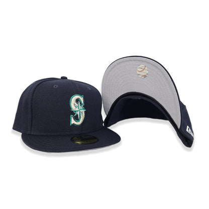 Navy Blue Seattle Mariners Gray Bottom New Era 59Fifty Fitted