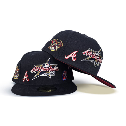 Navy Blue 2025 All Star Game Atlanta Braves Red Bottom New Era 59Fifty Fitted