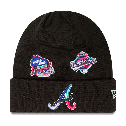 New Era Black Atlanta Braves Polar Lights Sports Knit Beanie
