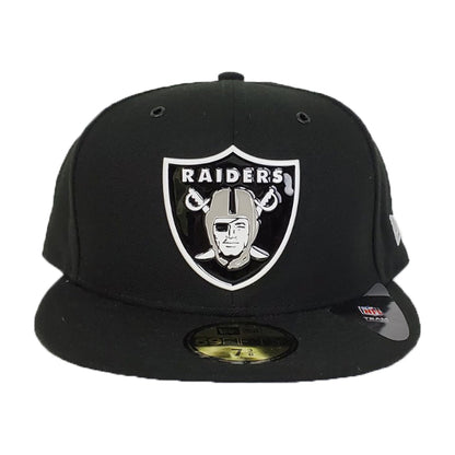 New Era Black Front Painted Metal Badge Oakland Raiders 59Fifty Fitted hat
