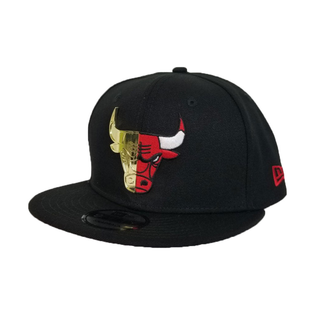 New Era Black Split Metal Logo Chicago Bulls Snapback