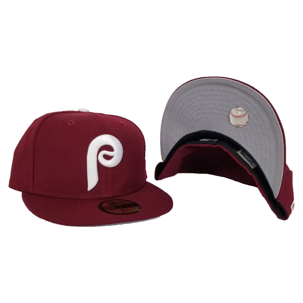 New Era Burgundy Philadelphia Phillies Cooperstown Collection Fitted Hat