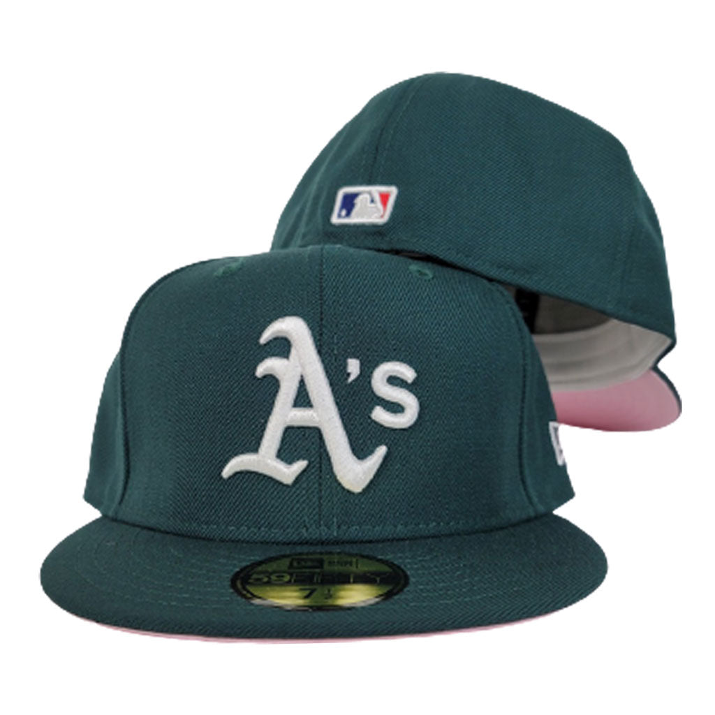 New Era Green Oakland Athletics Pink Undervisor 59FIFTY Fitted