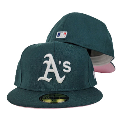 New Era Green Oakland Athletics Pink Undervisor 59FIFTY Fitted