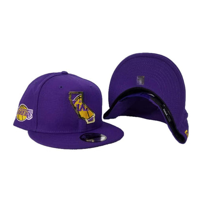 New Era Los Angeles Lakers Gold Metal State Map Logo 9FIFTY Snapback