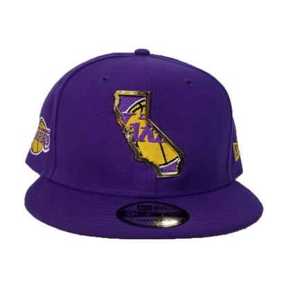 New Era Los Angeles Lakers Gold Metal State Map Logo 9FIFTY Snapback