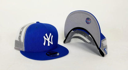 New Era MLB New York Yankees Blue and White Metal Mesh 9FIFTY Snapback Cap