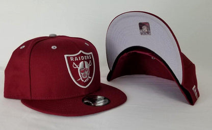 New Era NFL Shield Oakland Raiders 9Fifty Snapback Hat Burgundy