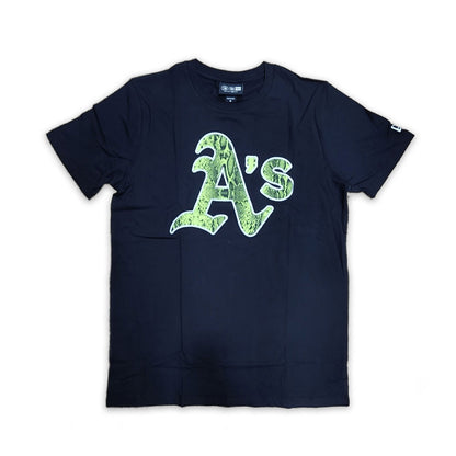 New Era Oakland Athletics Summer Pop Black Neon Yellow T-shirt
