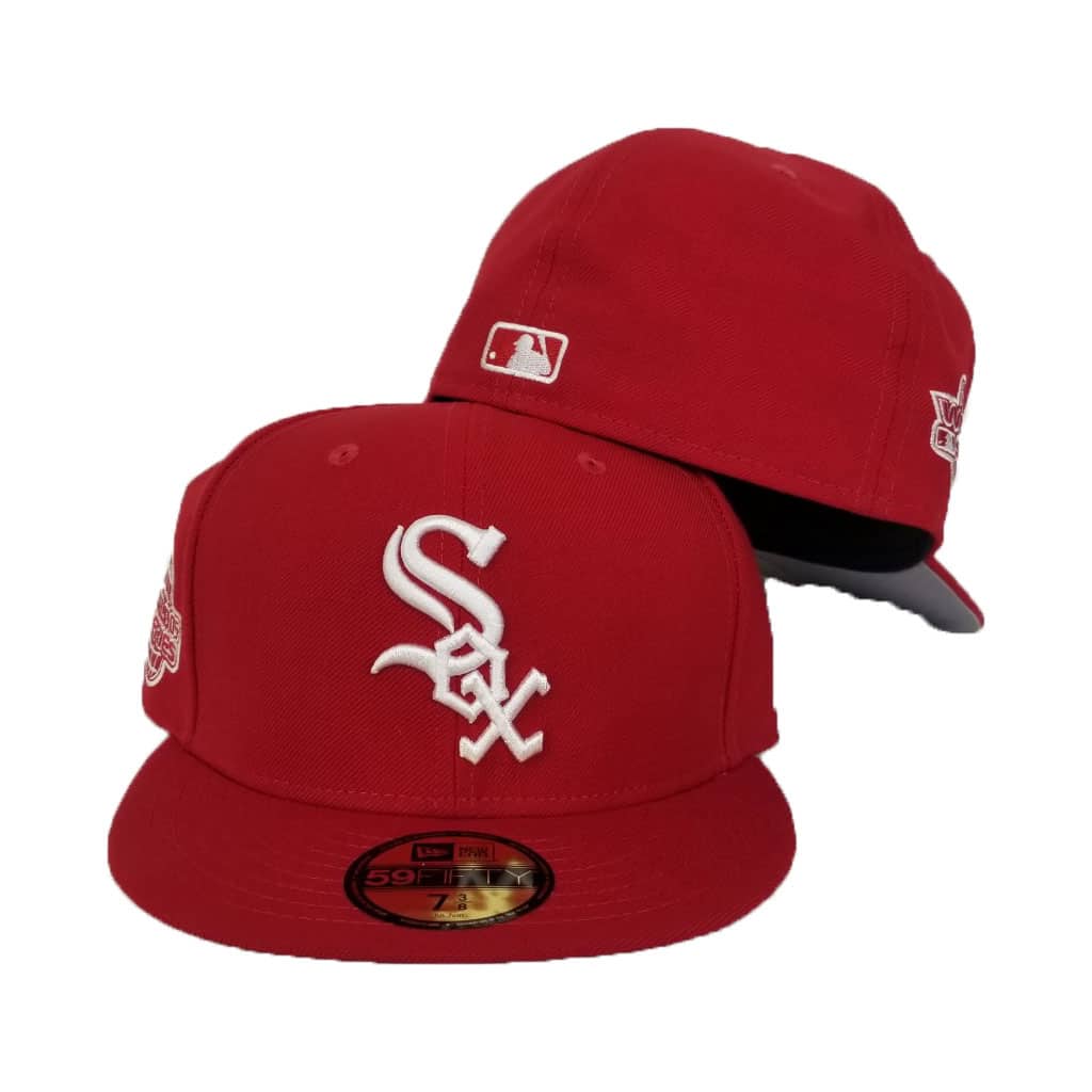 New Era RED Chicago White Sox 2005 World Series Side Patch 59fifty Fitted Hat