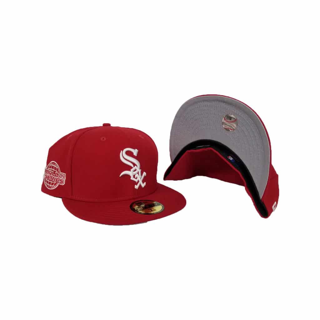 New Era RED Chicago White Sox 2005 World Series Side Patch 59fifty Fitted Hat