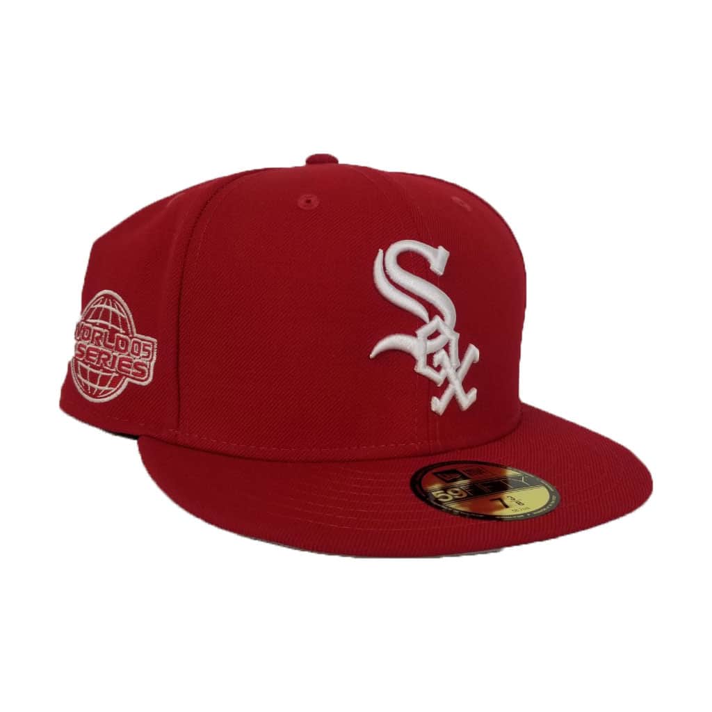 New Era RED Chicago White Sox 2005 World Series Side Patch 59fifty Fitted Hat
