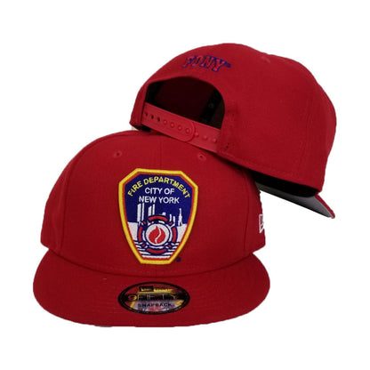 New Era Red Fire Department City Of New York " FDNY " Logo Snapback hat
