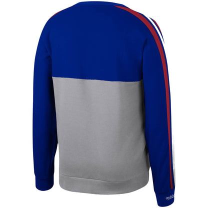 New York Giants Mitchell & Ness Royal Scorer Fleece Crew Sweatshirt