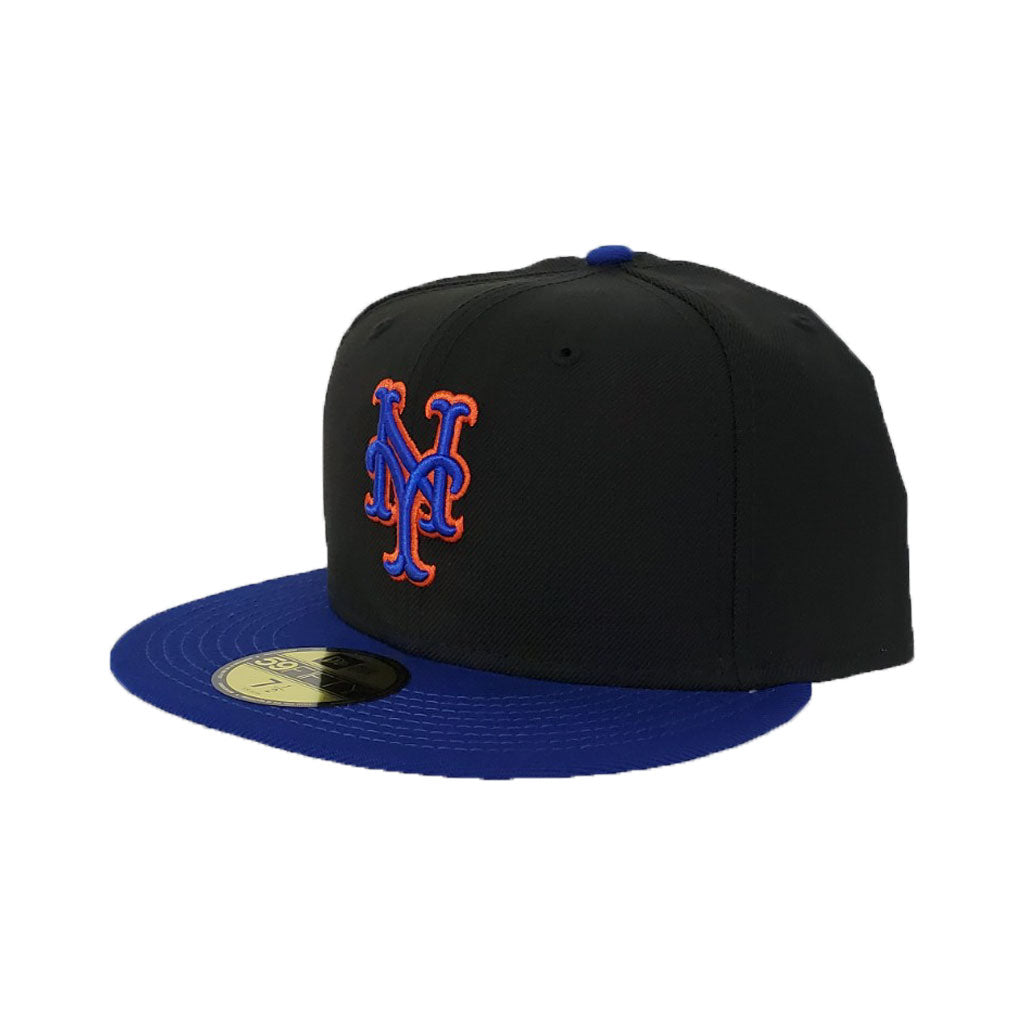 Black New York Mets Black Royal Blue Visor Gray Bottom New Era 59Fifty On Field Fitted