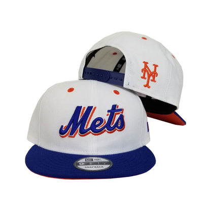 New York Mets White Light Royal Blue Orangeade Wordmark Logo New Era 9Fifty Snapback