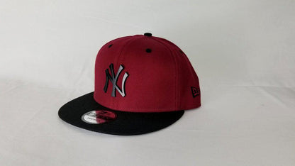 New York Yankee Black Metal Logo Burgundy / Black New Era Snapback hat