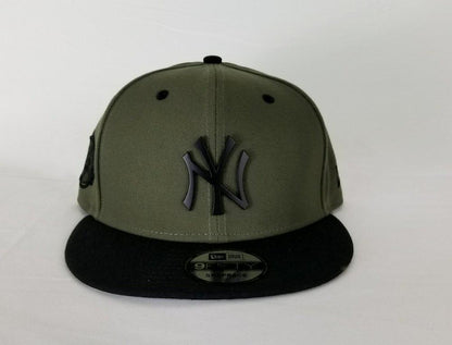 New York Yankee Black Metal Logo Olive / Green New Era Snapback hat