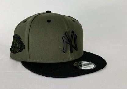 New York Yankee Black Metal Logo Olive / Green New Era Snapback hat