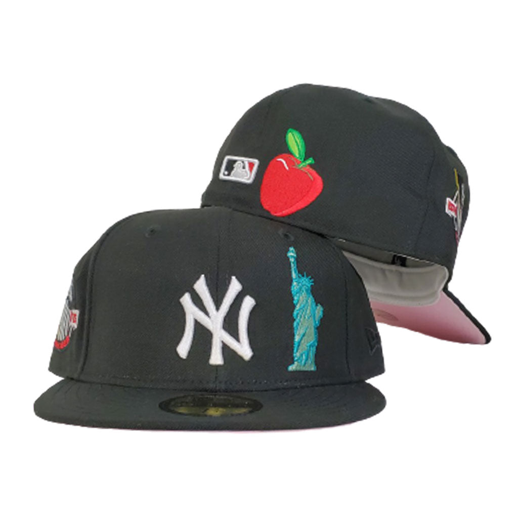 New York Yankees Black Pink Bottom Statue of Liberty New Era 59Fifty Fitted Hat