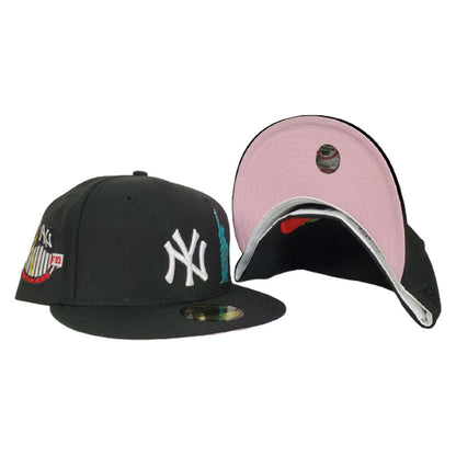 New York Yankees Black Pink Bottom Statue of Liberty New Era 59Fifty Fitted Hat