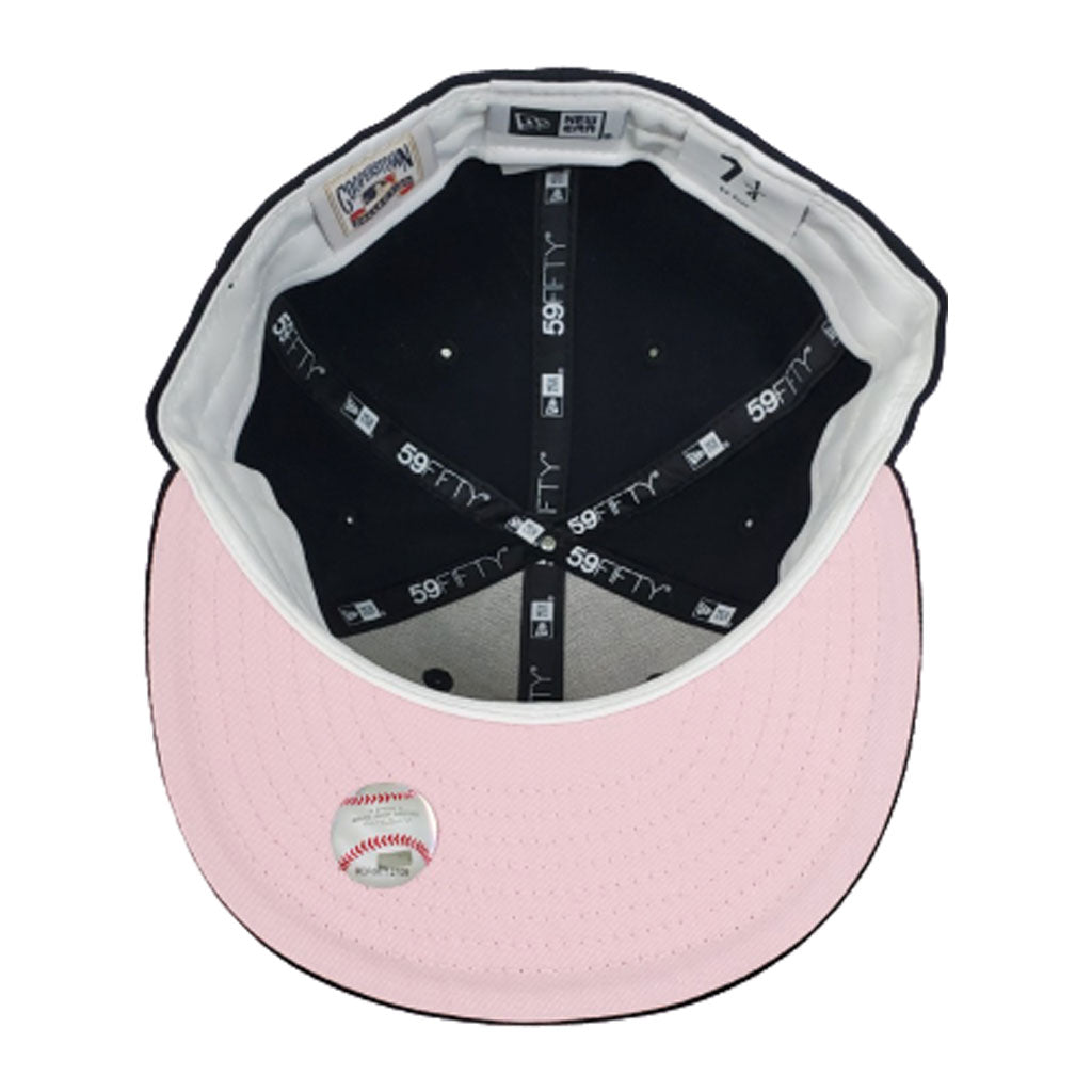New York Yankees Navy Blue Pink Bottom 100th Anniversary Big Apple New Era 59Fifty Fitted