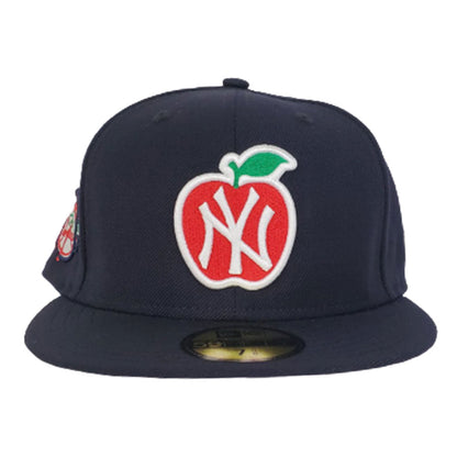 New York Yankees Navy Blue Pink Bottom 100th Anniversary Big Apple New Era 59Fifty Fitted