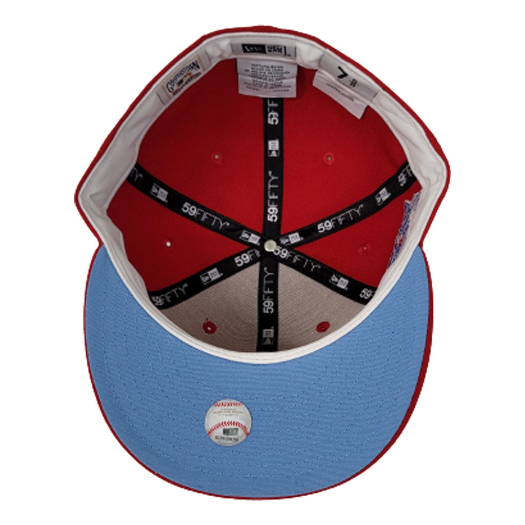 New York Yankees X New York Mets X Red Icy Blue Bottom 2000 Subway Series New Era 59Fifty Fitted Hat
