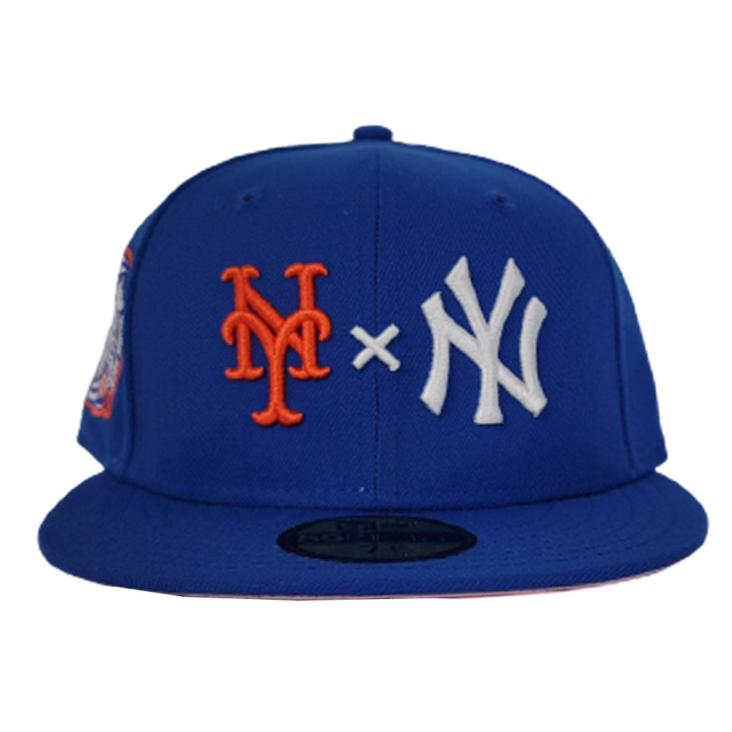 New York Yankees X New York Mets X Royal Blue 2000 Subway Series Pink Bottom New Era 59Fifty Fitted Hat
