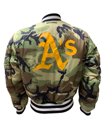 Black Oakland Athletics Alpha Industries X New Era Reversible MA-1 Bomber Jacket