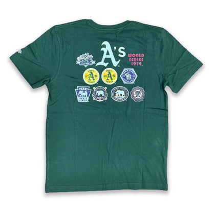 GREEN OAKLAND ATHLETICS 9X WORLD SERIES CHAMPIONS NEW ERA SHORT SLEEVE T-SHIRT