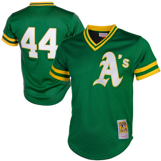 Oakland Athletics Reggie Jackson Mitchell & Ness Green Cooperstown Mesh Batting Practice Jersey