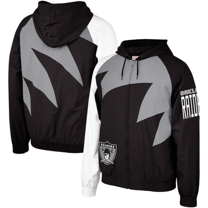 Oakland Raiders Mitchell & Ness Shark Tooth Full-Zip Jacket – Black