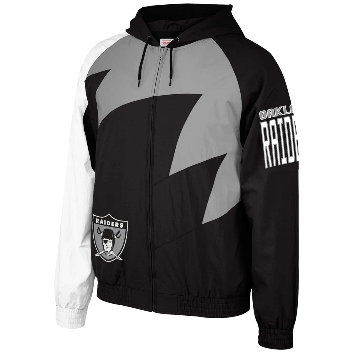 Oakland Raiders Mitchell & Ness Shark Tooth Full-Zip Jacket – Black
