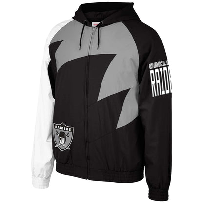 Oakland Raiders Mitchell & Ness Shark Tooth Full-Zip Jacket – Black