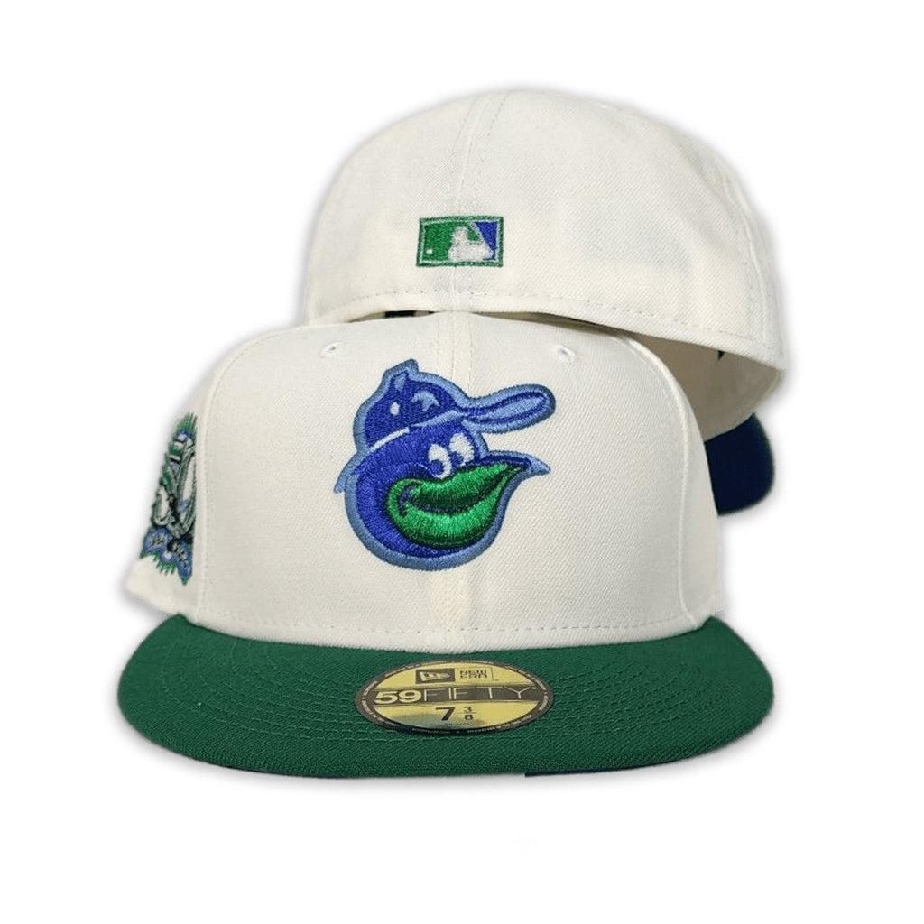 Off White Baltimore Orioles Green Visor Royal Blue Bottom 50th Anniversary Side Patch New Era 59Fifty Fitted