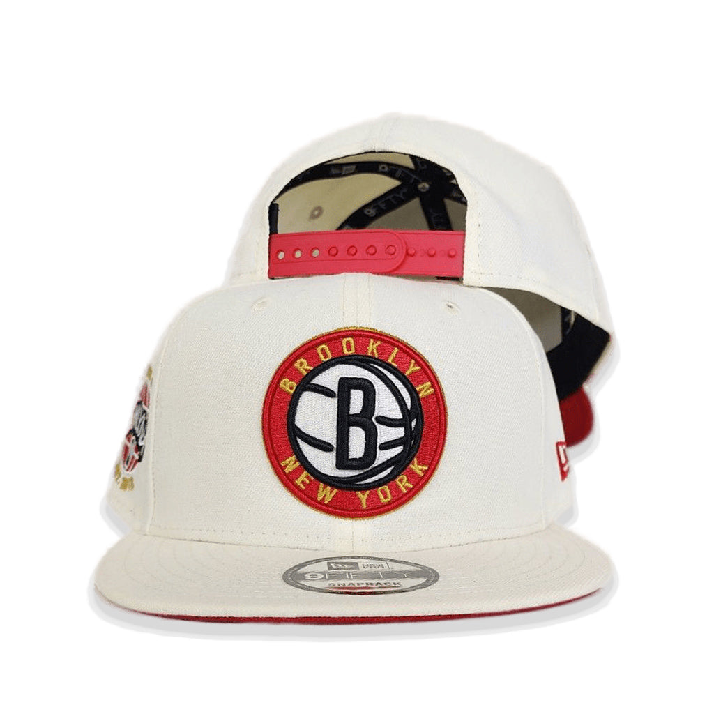 Off White Brooklyn Nets Red Bottom The Empire State Side Patch New Era 9Fifty Snapback