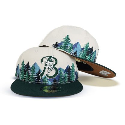 Off White Buffalo Bisons Outdoor Patch Dark Green Visor Toast Bottom 59FIFTY Fitted