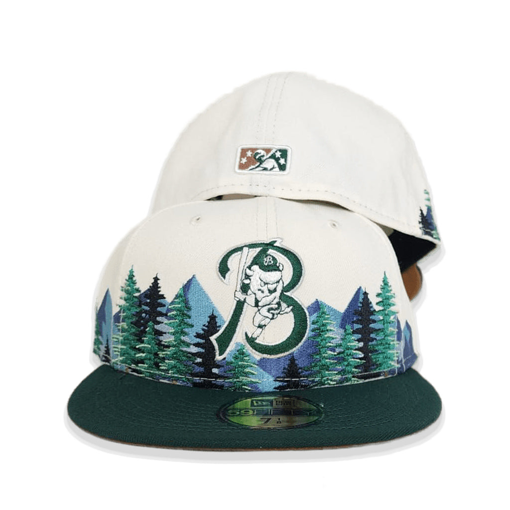 Off White Buffalo Bisons Outdoor Patch Dark Green Visor Toast Bottom 59FIFTY Fitted