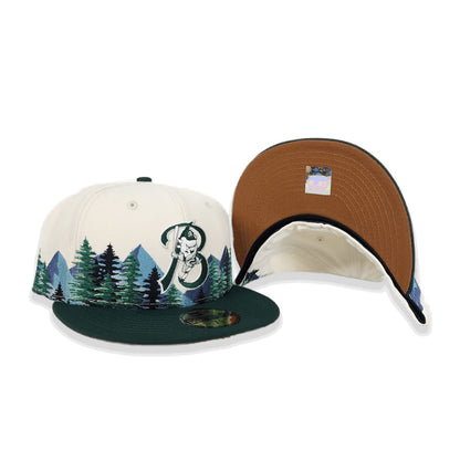 Off White Buffalo Bisons Outdoor Patch Dark Green Visor Toast Bottom 59FIFTY Fitted