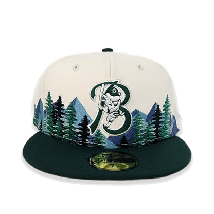 Off White Buffalo Bisons Outdoor Patch Dark Green Visor Toast Bottom 59FIFTY Fitted