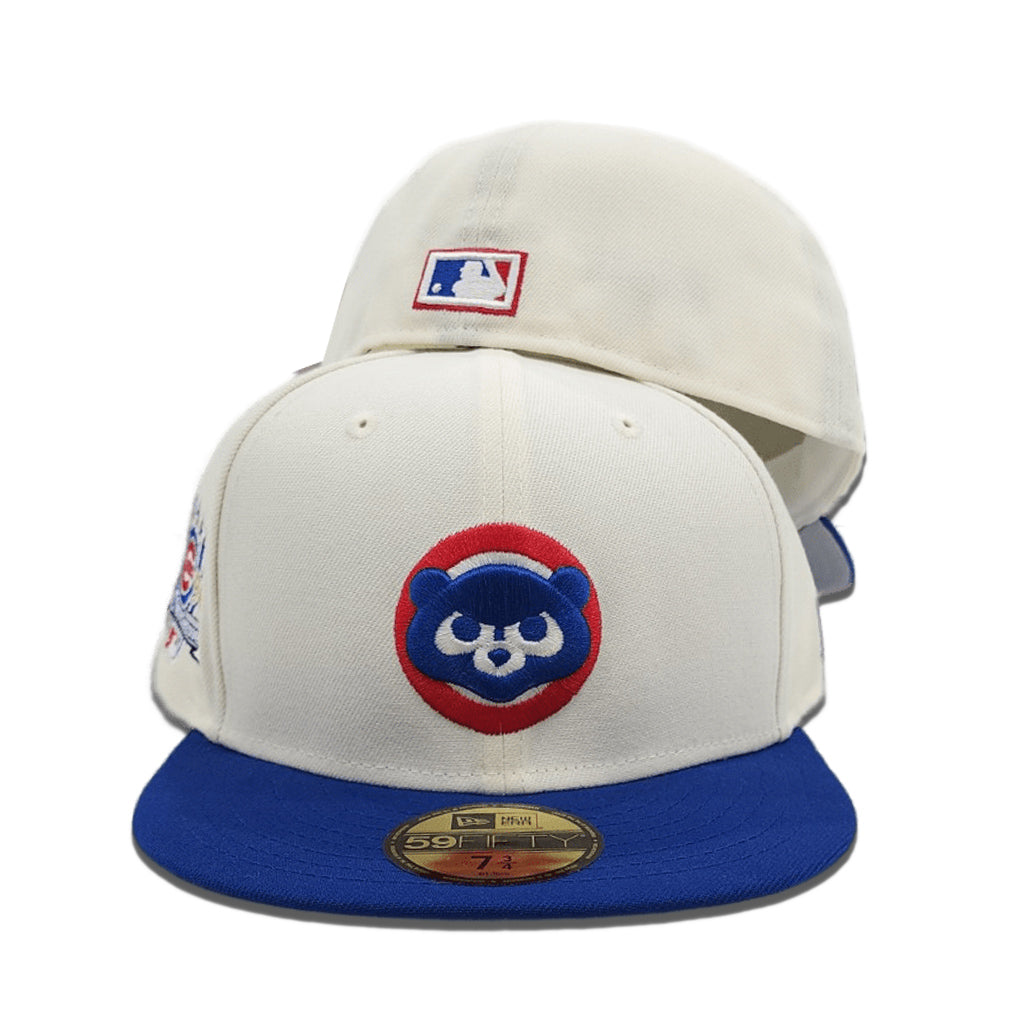 Off White Chicago Cubs Royal Blue Visor Gray Bottom 1990 All Star Game Side Patch New Era 59Fifty Fitted