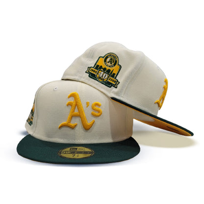 Off White Oakland Athletics Yellow Bottom 40th Anniversary Side Patch New Era 59Fifty Fitted