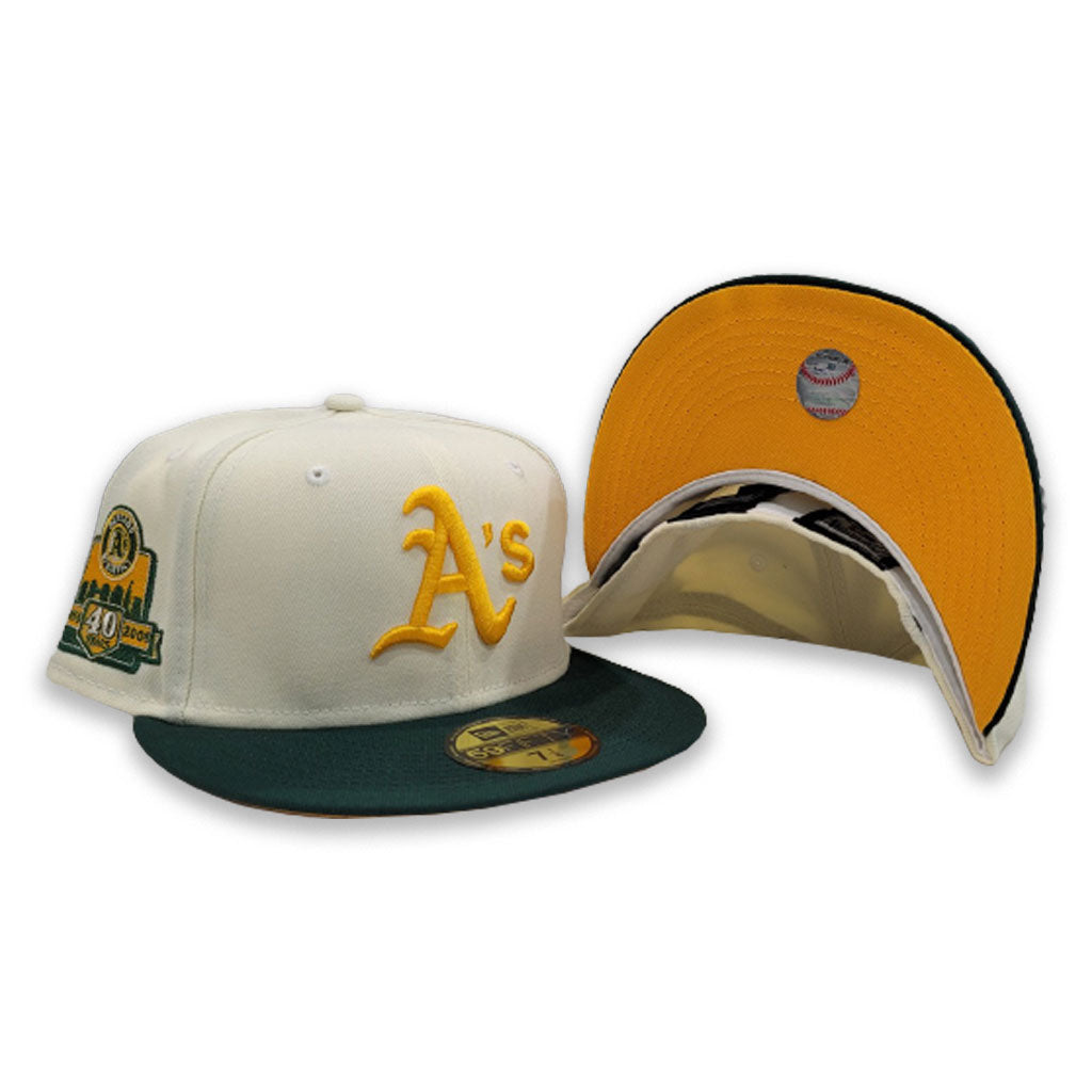 Off White Oakland Athletics Yellow Bottom 40th Anniversary Side Patch New Era 59Fifty Fitted