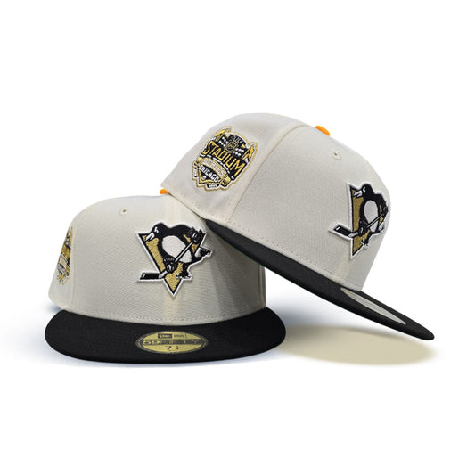 Off White Pittsburgh Penguins Black Visor Green Bottom 2014 Chicago Stadium Series Side Patch New Era 59Fifty Fitted