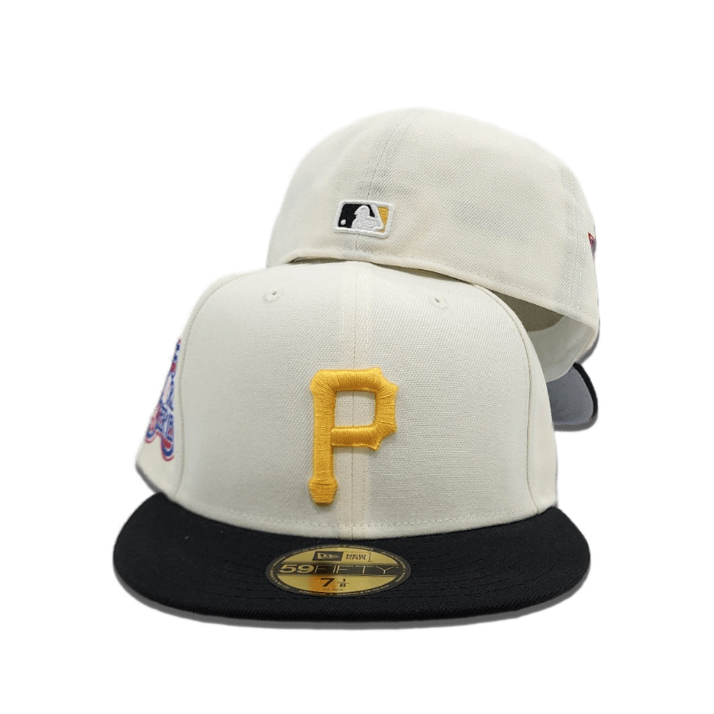 Off White Pittsburgh Pirates Black Visor Gray Bottom 76th World Series Side Patch New Era 59Fifty Fitted