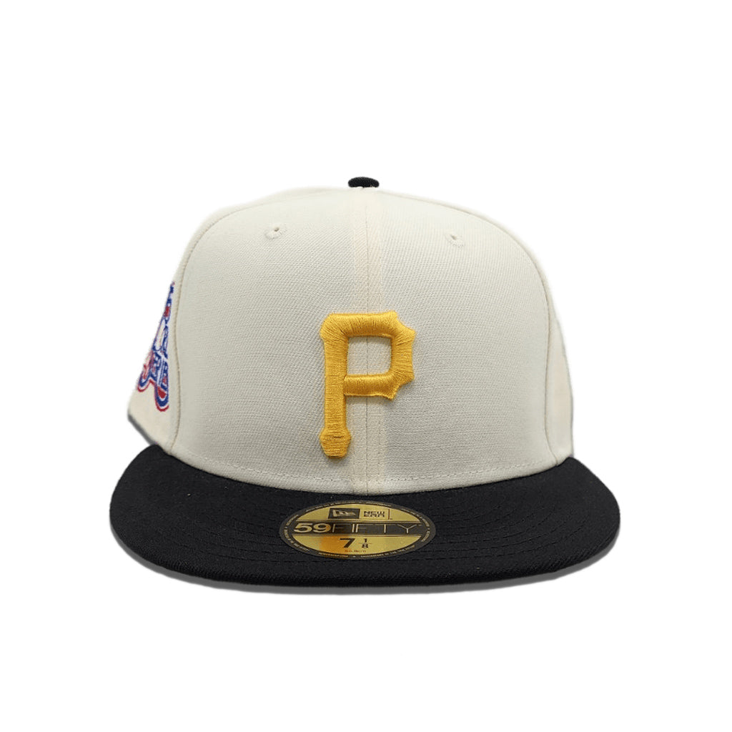 Off White Pittsburgh Pirates Black Visor Gray Bottom 76th World Series Side Patch New Era 59Fifty Fitted